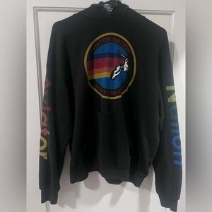Aviator Nation Black Hoodie with Rainbow Logo New York City Size Small